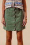 SO ME Scallop Buttoned Front Corduroy Mini Skirt