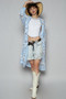 POL Open Front Crochet Cardigan with Knit Weave Patterns