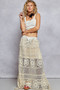 POL Crochet Floral Flared Skirt with Elastic Waist Band