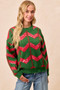 BiBi Christmas Theme Chevron Sequins Detail Sweater