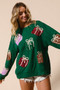 BiBi Sequin Christmas Gift Box Embroideries Pullover