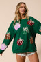 BiBi Sequin Christmas Gift Box Embroideries Pullover