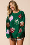 BiBi Sequin Christmas Gift Box Embroideries Pullover