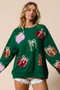 BiBi Sequin Christmas Gift Box Embroideries Pullover