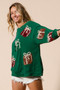 BiBi Sequin Christmas Gift Box Embroideries Pullover