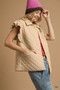 Umgee Corduroy Quilted Ruffle Sleeve Vest