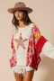 BiBi Floral Print Mixed Star Patch Round Neck Sweatshirt