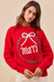 BiBi Christmas Wreath Merry Letter Knit Top