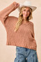 BiBi Chunky Knit Sweater with Flower Detail Sleeves