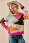 BiBi Multi Color Block Sweater Top