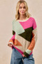 BiBi Multi Color Block Sweater Top