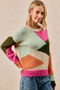BiBi Multi Color Block Sweater Top