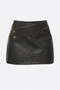 Faux Leather Strap Mini Skirt​