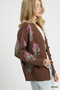 Umgee Single Flower Stem Jacquard Cardigan Sweater