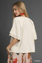 Umgee Linen Scallop Sleeve Boho Top