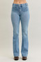 Judy Blue Full Size Mid Rise Bootcut Jeans with Contrast Wash & Front Patch Pockets Plus Size