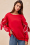 BiBi Bow Detail Sleeves Fleece Sweatshirt