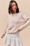 SO ME Embroidered Ribbon Round Neck Sweater