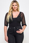 Plus Size Solid Mesh Bolero