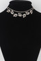 Rhinestone Leafs Choker Necklace 