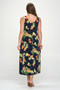 Tropical Print Stretchy Maxi Dress
