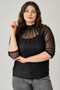Plus Size Draped Mesh Top With Tank