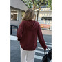Solid Knit Long Sleeve Loose Hooded Sweater