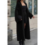 Solid Open Front Knit Long Body Cardigan
