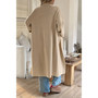 Solid Open Front Knit Long Body Cardigan