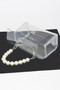 Transparent Pearl Handle Flap Bag 
