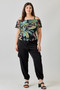 Plus Size Tropical Inspired Off The Shoulder Top