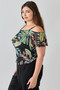 Plus Size Tropical Inspired Off The Shoulder Top