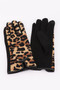 Leopard Print Knitted Gloves