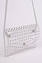 Multi Stoned Cross Body Chain Strap Visible Clutch 