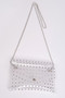 Multi Stoned Cross Body Chain Strap Visible Clutch 