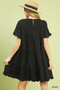 Umgee Linen Tiered Babydoll Dress with Ruffle Sleeves