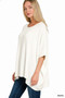 Zenana Raised Ribbed Bat Sleeve Top