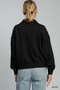 Umgee Half Zip Drop Shoulder Sweatshirt