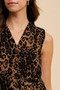 Annie Wear Stretch Leopard Denim Button Down Vest
