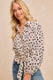 BiBi Polka Dot Print Tie Hem Detail Crop Shirt