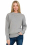 Zenana Wide Neckband Drop Shoulder Sweater