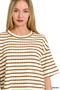 Zenana Striped Short Sleeve Tee & Shorts Set