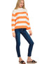 Zenana Ribbed Striped Mock Neck Sweater