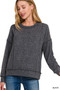 Zenana Brushed Hacci Drop Shoulder Sweater