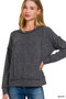 Zenana Brushed Hacci Drop Shoulder Sweater