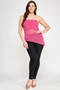 Plus Size Strapless Tube Assym Hem Top