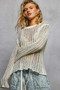 POL Openwork Round Neck Knit Cover Up