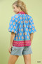 Umgee Boho Border Print Peasant Top