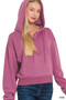 Zenana Fleece Pigment Dye Half Zip Kangaroo Pocket Hoodie