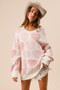 BiBi Heart Pattern Sweater with Pearl Detail